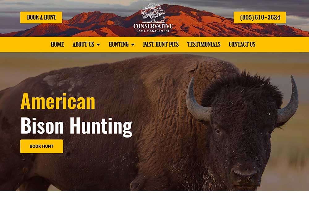 hunting outfitter website development