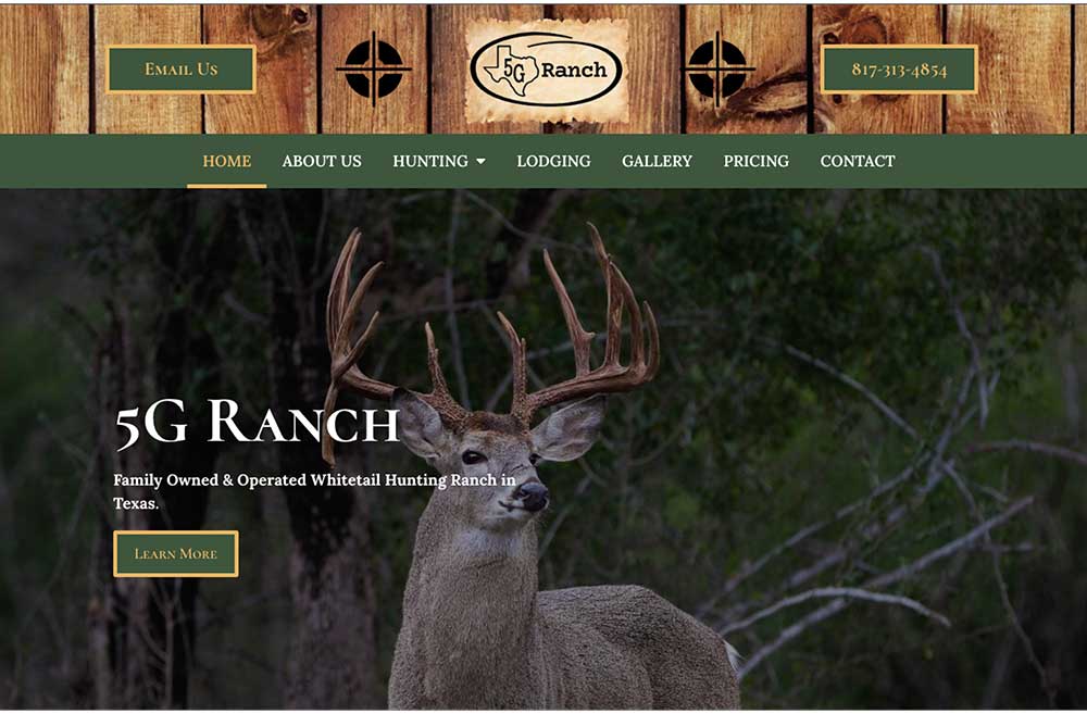 Hunting outfitter website design